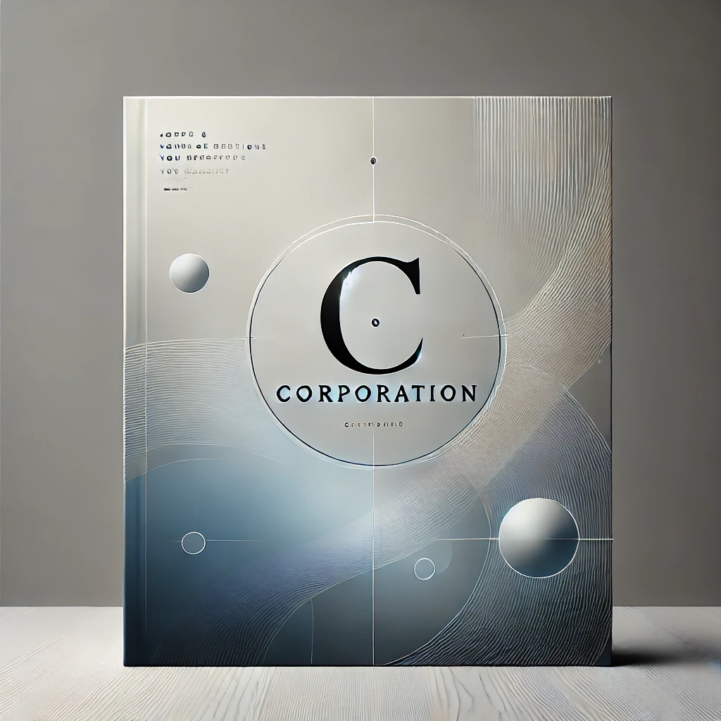 DALL·E 2024-08-20 16.46.07 - A sleek and professional cover image for 'C Corporation' with a modern, clean design. The background features a gradient or abstract pattern in a mix